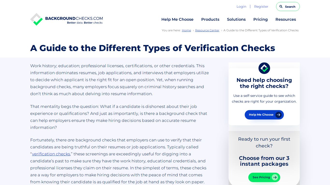 A Guide to the Different Types of Verification Checks - background checks
