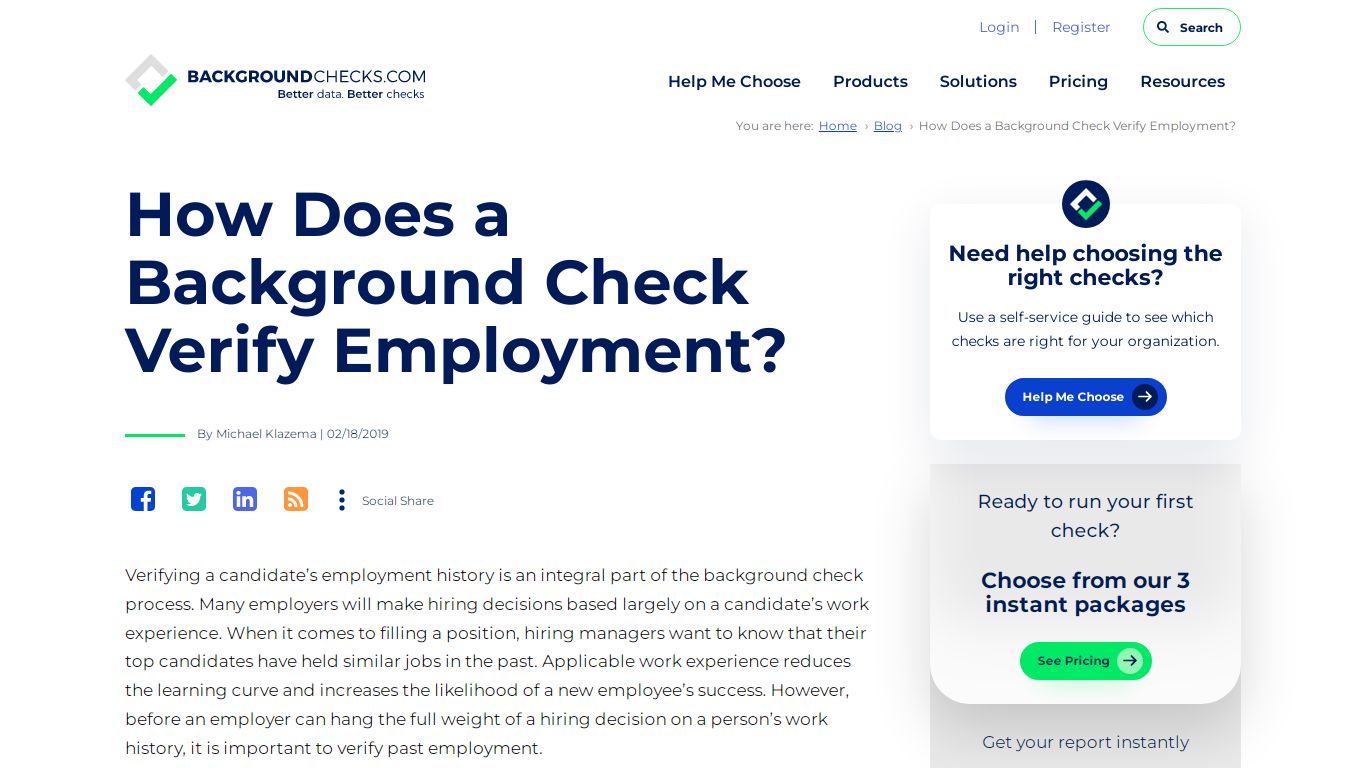 How Does a Background Check Verify Employment?